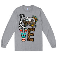 Heather Grey love caravan Long Sleeve Tee - CowhideDigitalArt