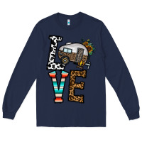 Navy love caravan Long Sleeve Tee - CowhideDigitalArt