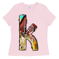Bubblegum Pink farm life alphabet lowercase letters k Ladies Tee - BundleAndBundleShop