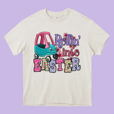 Easter Day Rollin Into Easter Toddler Car Heavy Core Tee Designed By Oliviacreatesart