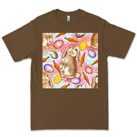 Cacao Happy Easter Bunny Seamless Pattern Premium Tee - BundleAndBundleShop