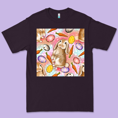 Happy Easter Bunny Seamless Pattern Premium Tee Designed By Bundleandbundleshop