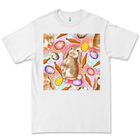 White Happy Easter Bunny Seamless Pattern Premium Tee - BundleAndBundleShop