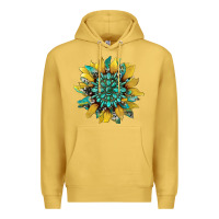 Antique Gold sunflower with gemstone and cowhide Premium Hoodie - Artiststas
