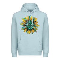 Blue Mist sunflower with gemstone and cowhide Premium Hoodie - Artiststas