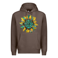 Coffee sunflower with gemstone and cowhide Premium Hoodie - Artiststas