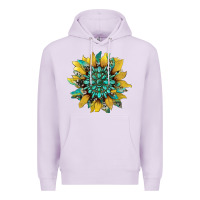 Lilac sunflower with gemstone and cowhide Premium Hoodie - Artiststas