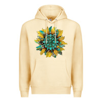 Pina Colada sunflower with gemstone and cowhide Premium Hoodie - Artiststas