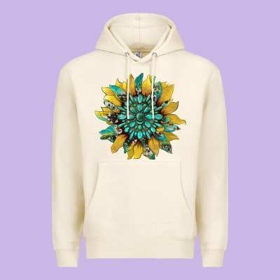 Sunflower With Gemstone And Cowhide Premium Hoodie Designed By Artiststas