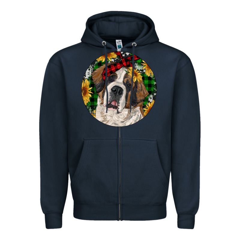 Christmas St. Bernard Zipper Hoodie by RanaPortraitStore | Teevron