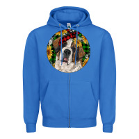 True Royal Christmas St. Bernard Zipper Hoodie - RanaPortraitStore