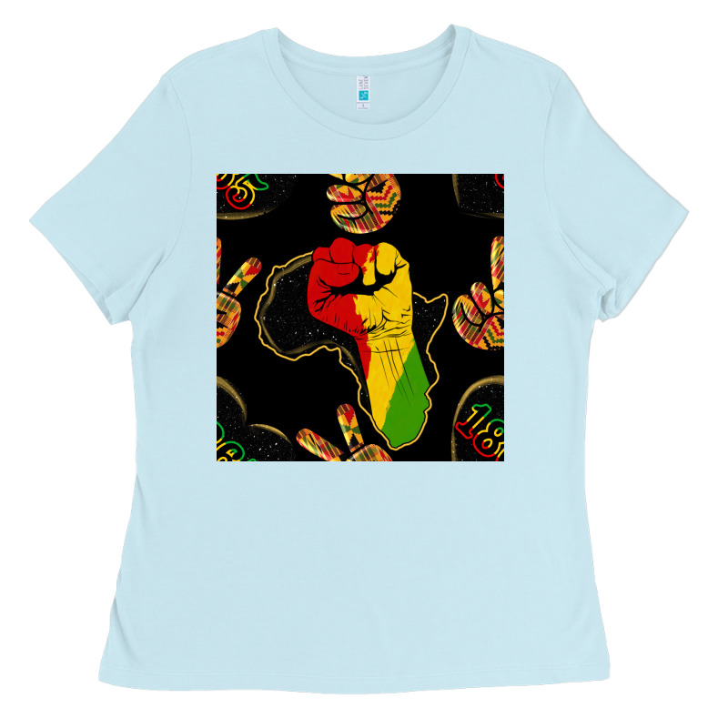 African Freedom Seamless Pattern Ladies Tee by BundleAndBundleShop | Teevron