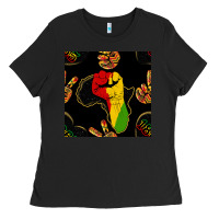 Black African Freedom Seamless Pattern Ladies Tee - BundleAndBundleShop