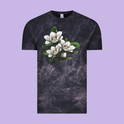 Magnolia Flower Illustration Vintage Tee Designed By Lillyallendesigns