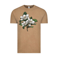 Vintage Coffee Magnolia Flower Illustration Vintage Tee - LillyAllenDesigns