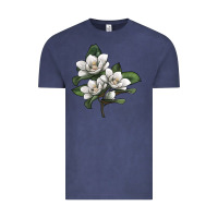 Vintage Denim Magnolia Flower Illustration Vintage Tee - LillyAllenDesigns