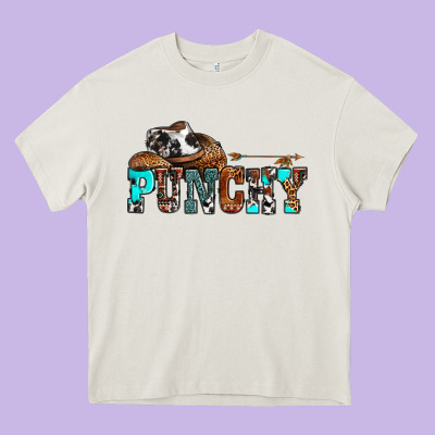 Western Cowboy Hat Punchy Heavy Core Tee Designed By Oliviacreatesart