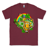 Burgundy Texas St. Patrick's Day Classic Tee - OliviaCreatesArt