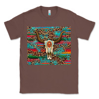Chestnut western serape leopard bull skull turquoise Classic Tee - Artiststas