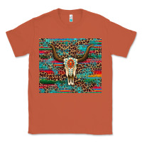 Copper western serape leopard bull skull turquoise Classic Tee - Artiststas