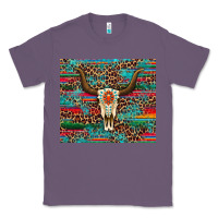 Lavender western serape leopard bull skull turquoise Classic Tee - Artiststas