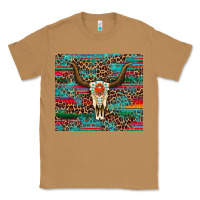Toasted Coconut western serape leopard bull skull turquoise Classic Tee - Artiststas