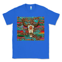 True Royal western serape leopard bull skull turquoise Classic Tee - Artiststas