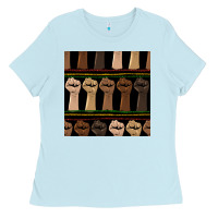 Melanin Rised Fist Seamless Pattern Ladies Tee | Teevron