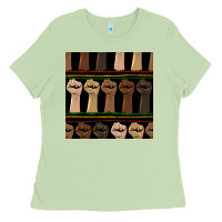 Matcha melanin rised fist seamless pattern Ladies Tee - BundleAndBundleShop