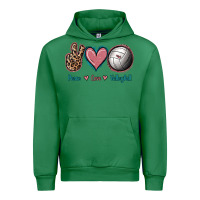 Emerald Peace Love Volleyball Urban Hoodie - Jasminsmagicworld