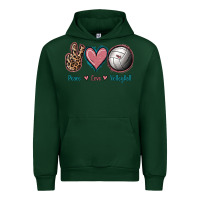 Forest Green Peace Love Volleyball Urban Hoodie - Jasminsmagicworld