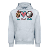 Heather Grey Peace Love Volleyball Urban Hoodie - Jasminsmagicworld