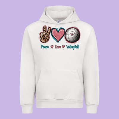 Peace Love Volleyball Urban Hoodie Designed By Jasminsmagicworld