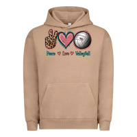 Pigment Burro Peace Love Volleyball Urban Hoodie - Jasminsmagicworld