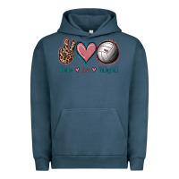 Pigment Midnight Navy Peace Love Volleyball Urban Hoodie - Jasminsmagicworld