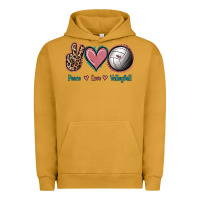 Pigment Peanut Butter Peace Love Volleyball Urban Hoodie - Jasminsmagicworld