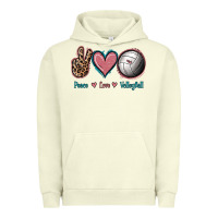 Pigment Pistachio Peace Love Volleyball Urban Hoodie - Jasminsmagicworld