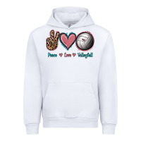 White Peace Love Volleyball Urban Hoodie - Jasminsmagicworld