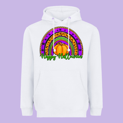 Happy Halloween Rainbow Heavyweight Hoodie Designed By Jasminsmagicworld
