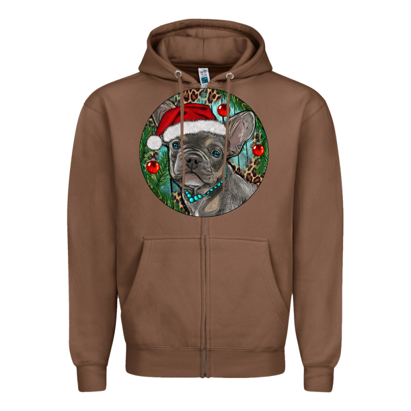 Frenchie Christmas Zipper Hoodie by RanaPortraitStore | Teevron