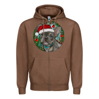 Chestnut Frenchie Christmas Zipper Hoodie - RanaPortraitStore