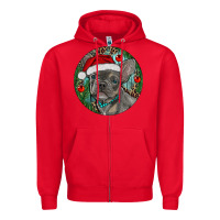 Red Frenchie Christmas Zipper Hoodie - RanaPortraitStore