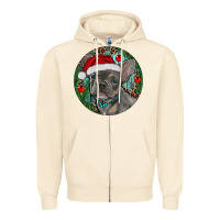 Sandshell Frenchie Christmas Zipper Hoodie - RanaPortraitStore