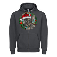 Smoke Frenchie Christmas Zipper Hoodie - RanaPortraitStore