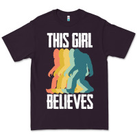 Plum bigfoot t  shirt bigfoot   this girl believes t  shirt Premium Tee - DesigneFamous
