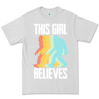 Dove Grey bigfoot t  shirt bigfoot   this girl believes t  shirt Premium Tee - DesigneFamous