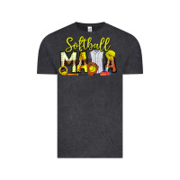 Vintage Black Softball Mama Vintage Tee - CowhideDigitalArt