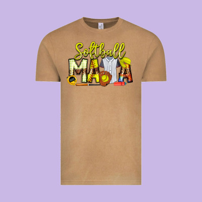 Softball Mama Vintage Tee Designed By Cowhidedigitalart