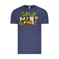 Vintage Denim Softball Mama Vintage Tee - CowhideDigitalArt