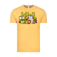 Vintage Mustard Softball Mama Vintage Tee - CowhideDigitalArt